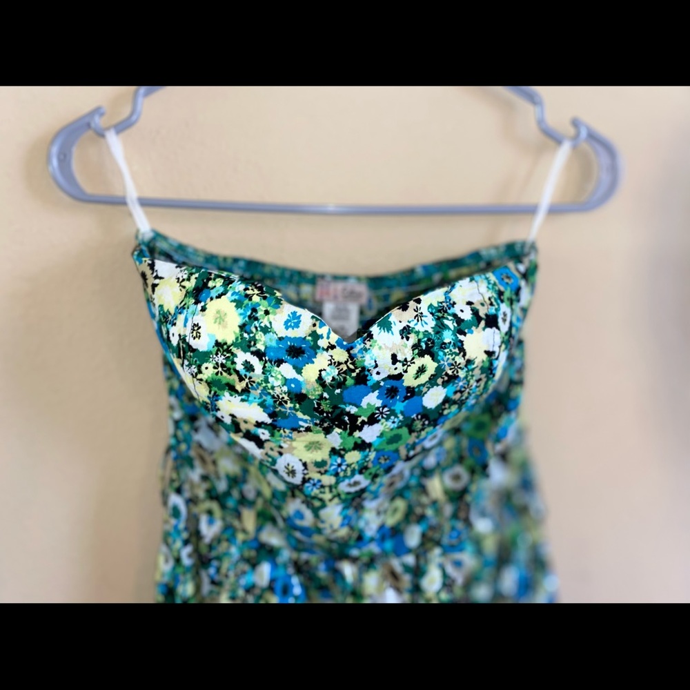 Strapless floral dress